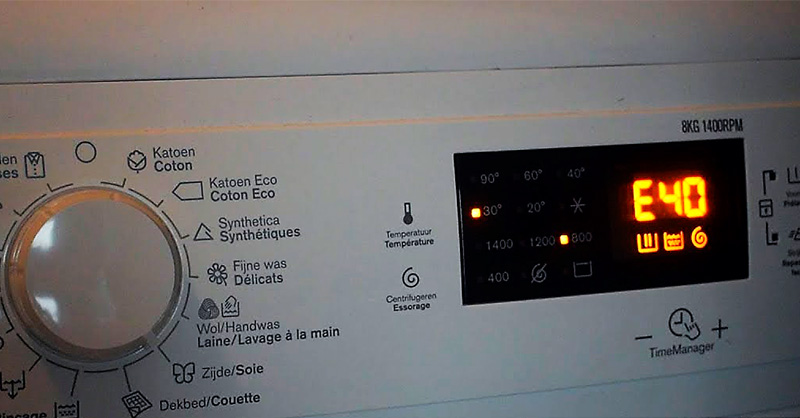 Máy giặt hiển thị lỗi trên màn hình LCD