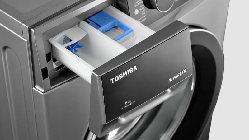 Ngăn chứa chất giặt tẩy đặc biệt trên máy giặt Toshiba