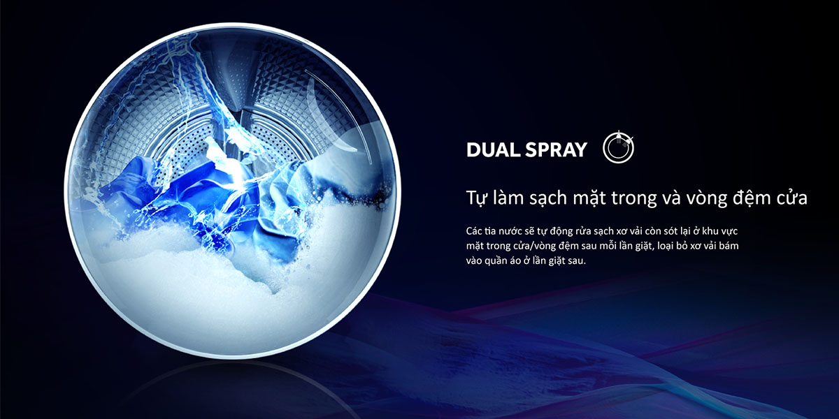 Smart Dual Spray tự làm sạch mặt trong