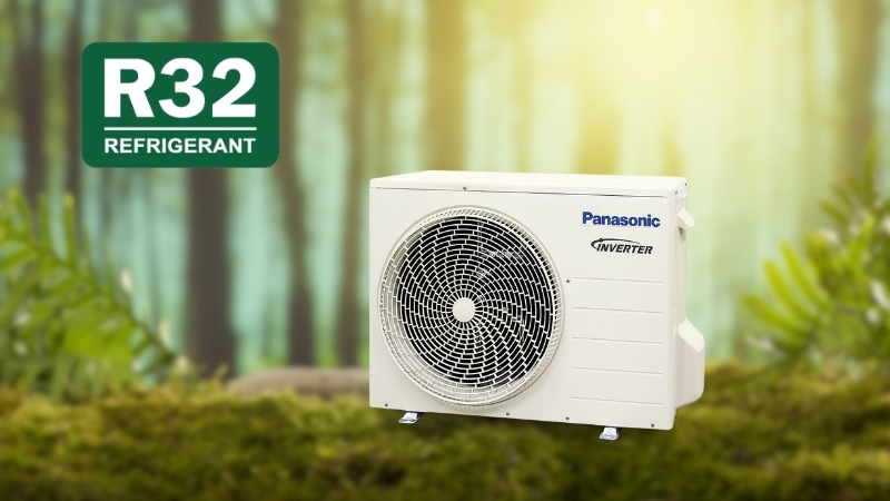 Điều hòa Panasonic sử dụng gas R32 có hiệu suất cao giúp tiết kiệm năng lượng điện