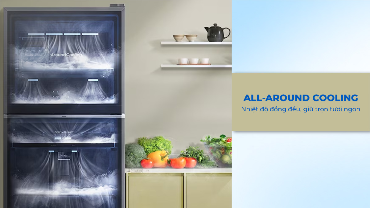 Hệ thống làm lạnh vòm All-round Cooling giữ nhiệt độ trong tủ đồng đều