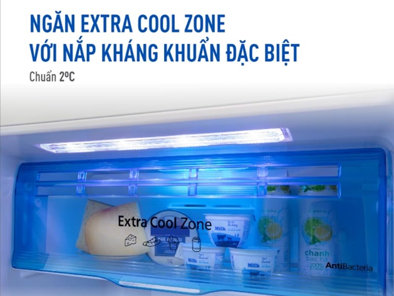 Ngăn mát Extra Cool Zone với nắp kháng khuẩn đặc biệt