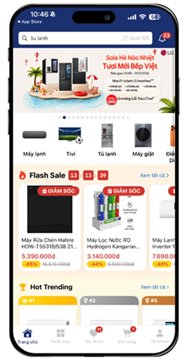 Bước 3: Khám phá và mua sắm trên app