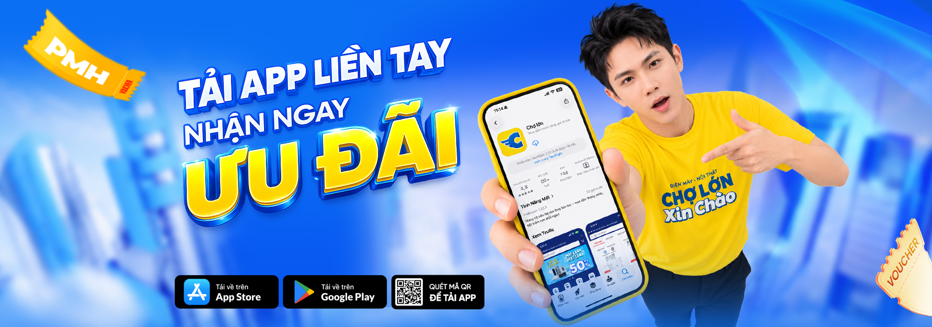 Tải app Điện Máy Chợ Lớn liền tay - Nhận ngay ưu đãi