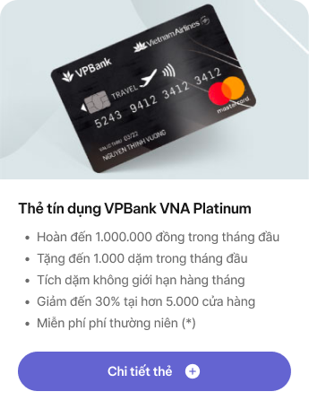Thẻ tín dụng VPBank VNA Platinum
