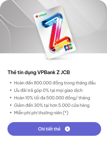 Thẻ tín dụng VPBank Z JCB
