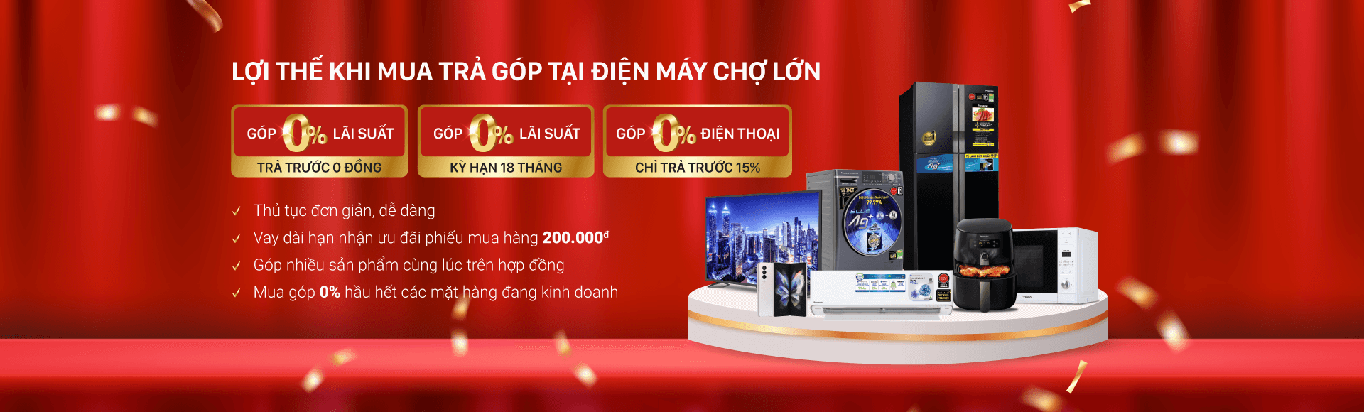 ưu đãi mua sắm trả góp 0%