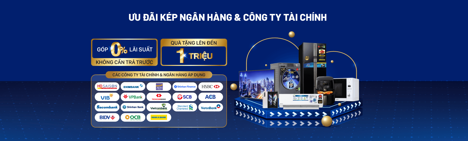 ưu đãi mua sắm trả góp 0%