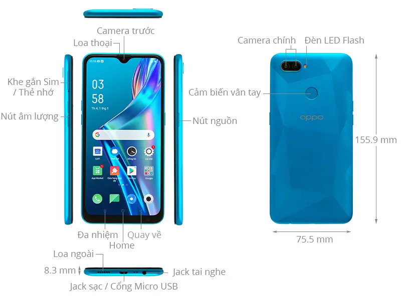 Điện thoại Oppo A12 (3+32GB) 3