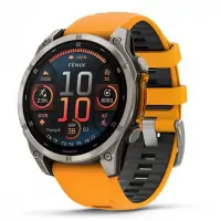 Garmin Fenix 8 Sapphire 47mm Viền Titanium Dây Silicone