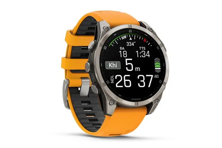 Garmin Fenix 8 Sapphire 47mm Viền Titanium Dây Silicone 1