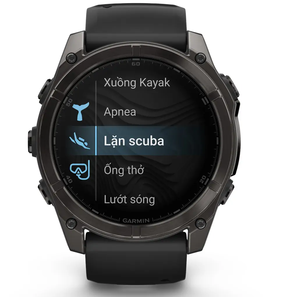 Garmin Fenix 8 Sapphire 51mm Viền Titanium Dây Silicone 0