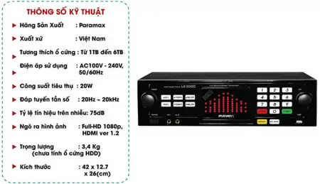 Đầu Karaoke Paramax LS5000 (ổ cứng 3TB-2018) 3