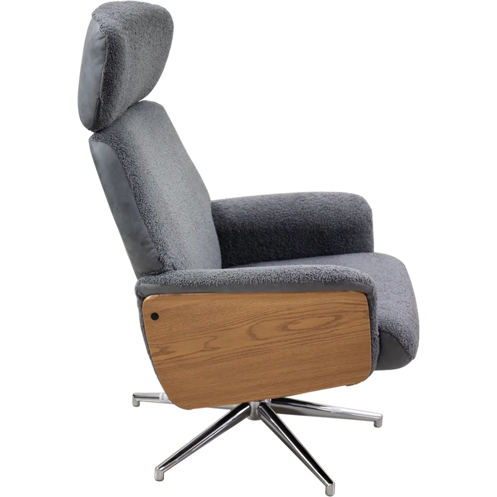 Ghế Thư Giãn + Đôn CX6255 Xám 4