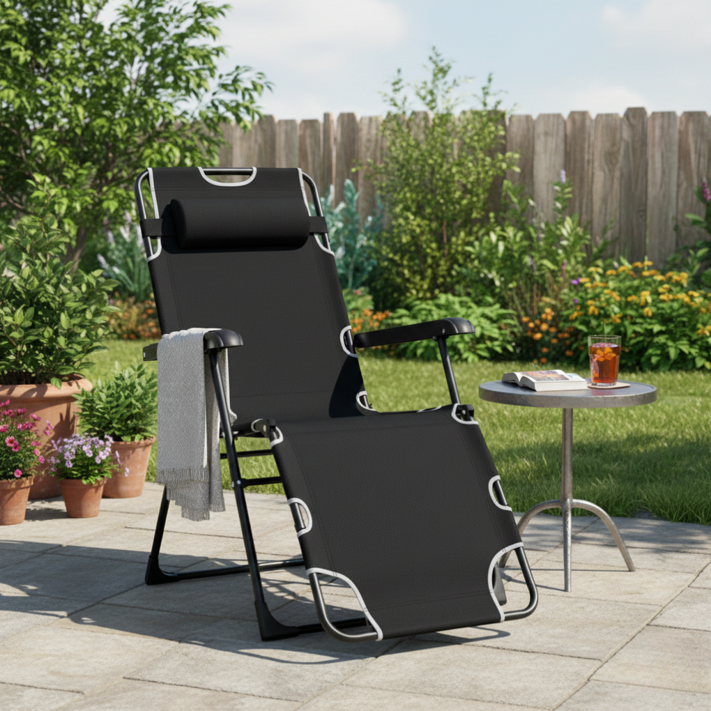 Ghế Xếp Thư Giãn KAMI ECOC017 Đen