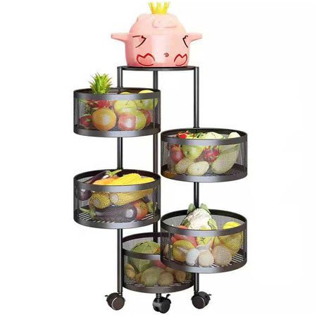 Kệ Xoay Tròn Kim Loại ECORS01C 5 Tầng 0