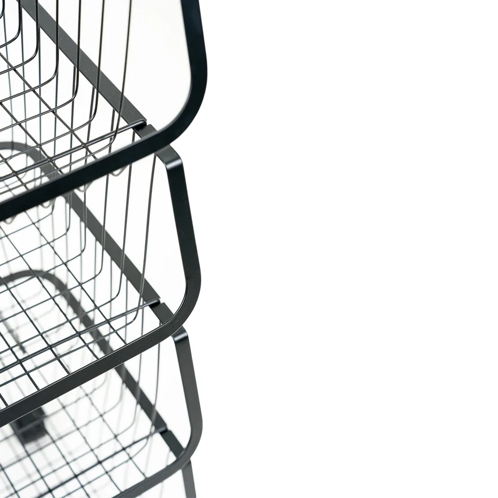 Bộ Rổ Kim Loại Có Bánh Xe 4 Tầng ECORS02A 2