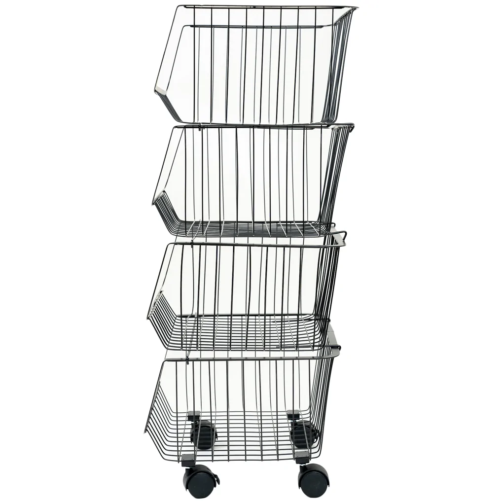 Bộ Rổ Kim Loại Có Bánh Xe 4 Tầng ECORS02A 5
