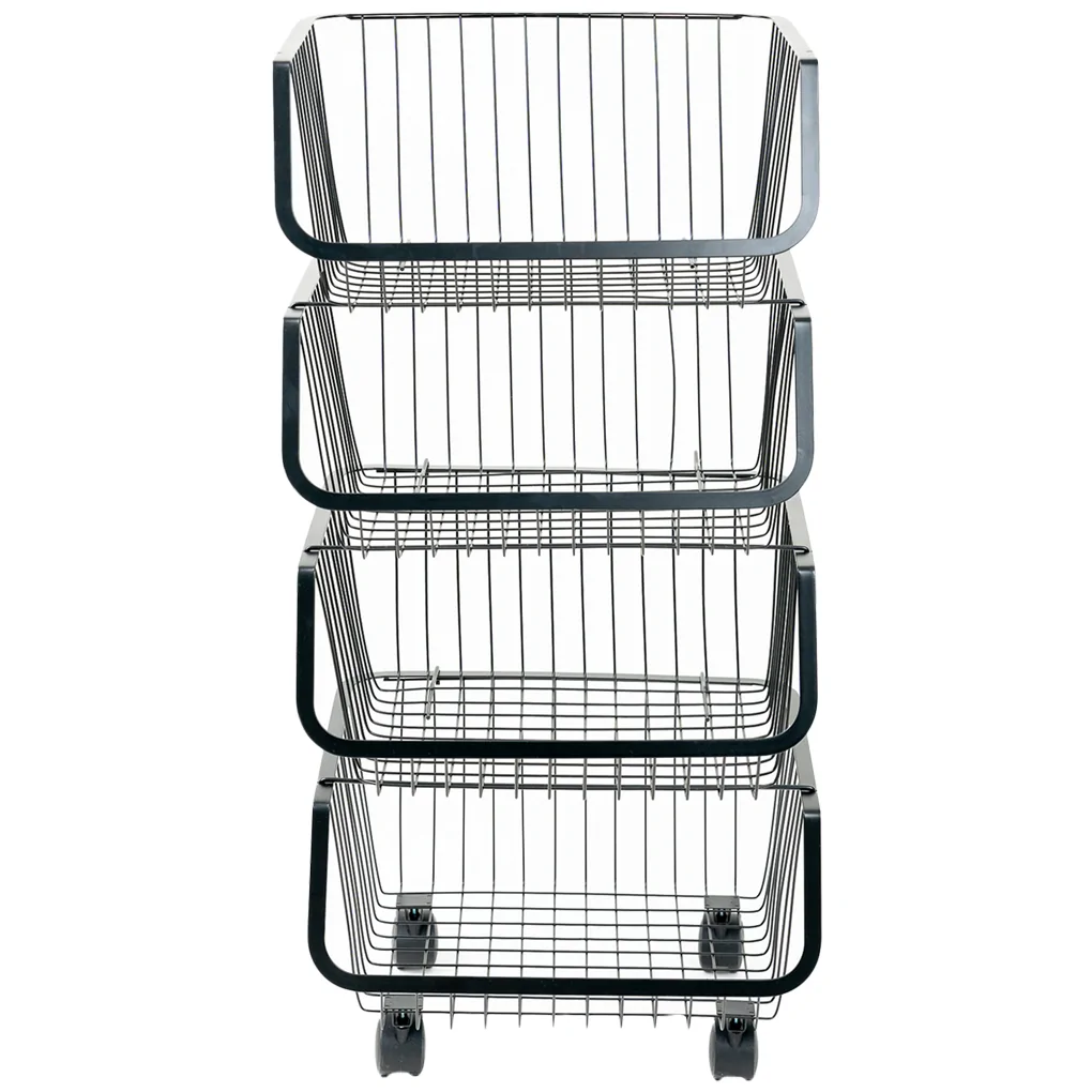 Bộ Rổ Kim Loại Có Bánh Xe 4 Tầng ECORS02A 6