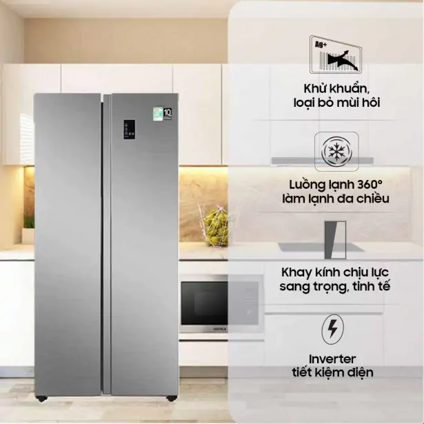 Tủ Lạnh Aqua Inverter 480 Lít AQR-S480XA (SG)