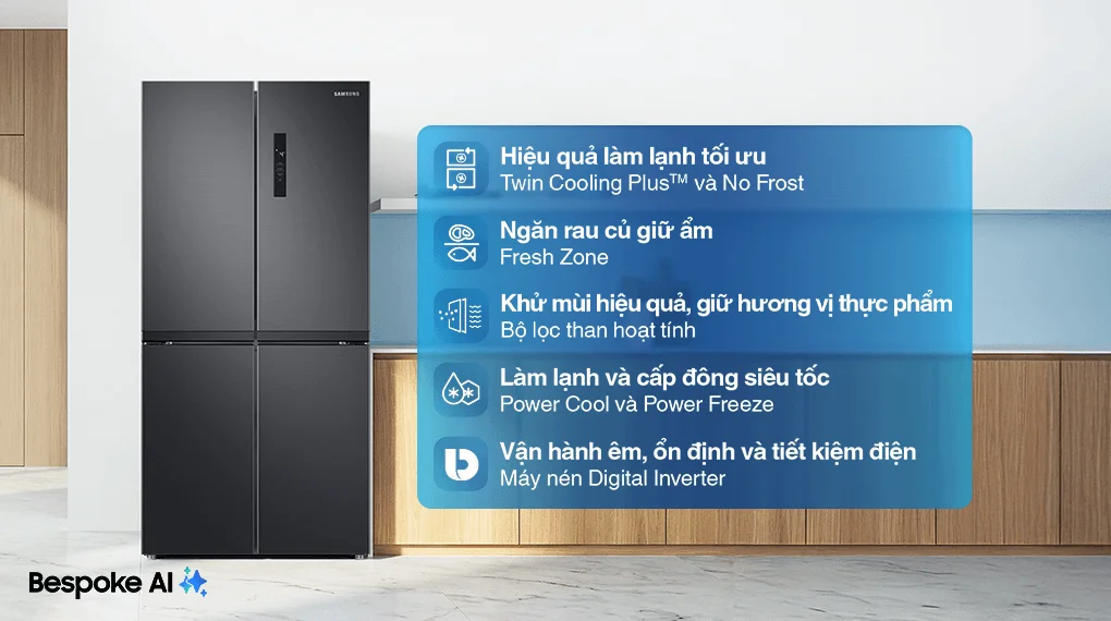 Tủ Lạnh Samsung Multidoor 488 Lít RF48A4000B4/SV