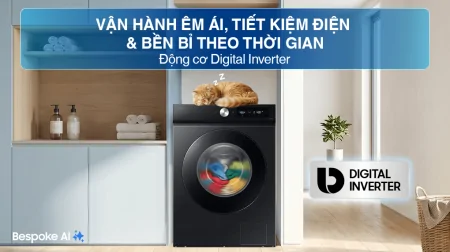 Máy Giặt Sấy Samsung Inverter AI 11/7 Kg WD11T734DBX/SV