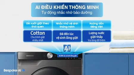 Máy Giặt Sấy Samsung Inverter AI 11/7 Kg WD11T734DBX/SV
