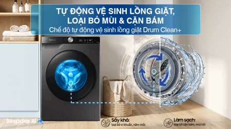 Máy Giặt Sấy Samsung Inverter AI 11/7 Kg WD11T734DBX/SV
