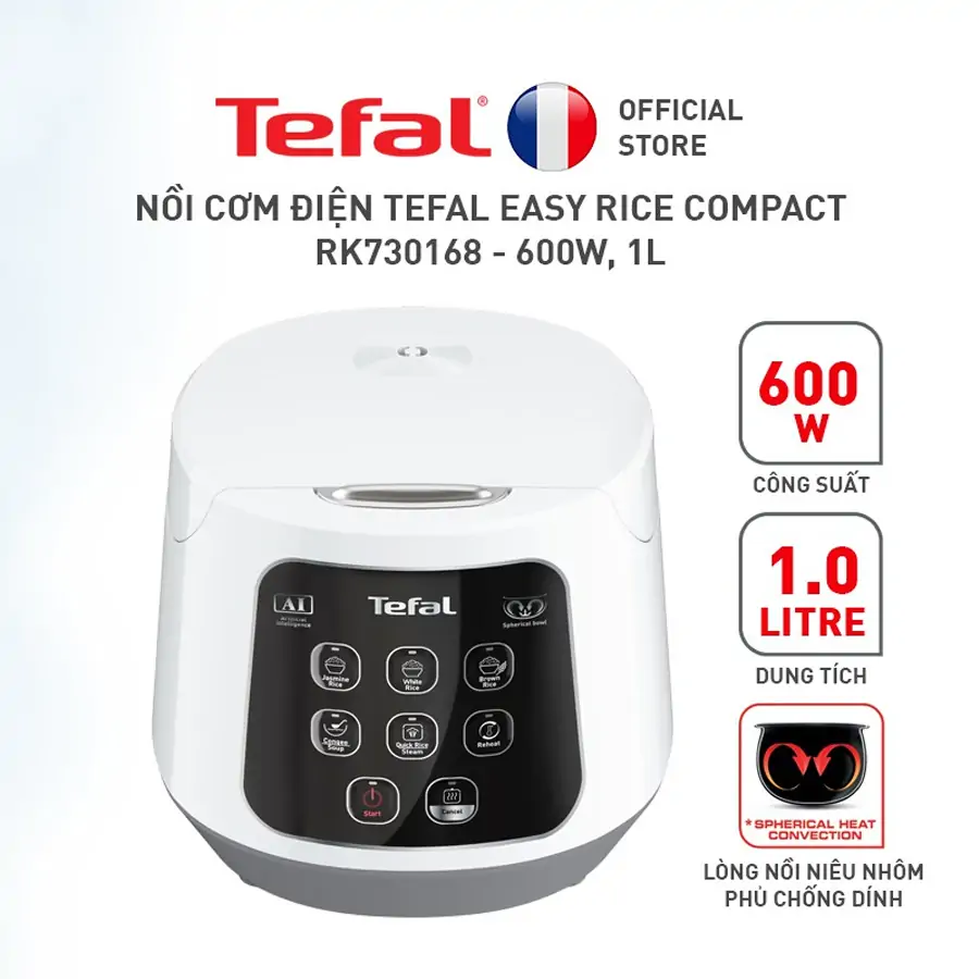 Nồi Cơm Điện Tử Tefal Easy Rice Compact RK730168 1 Lít 4