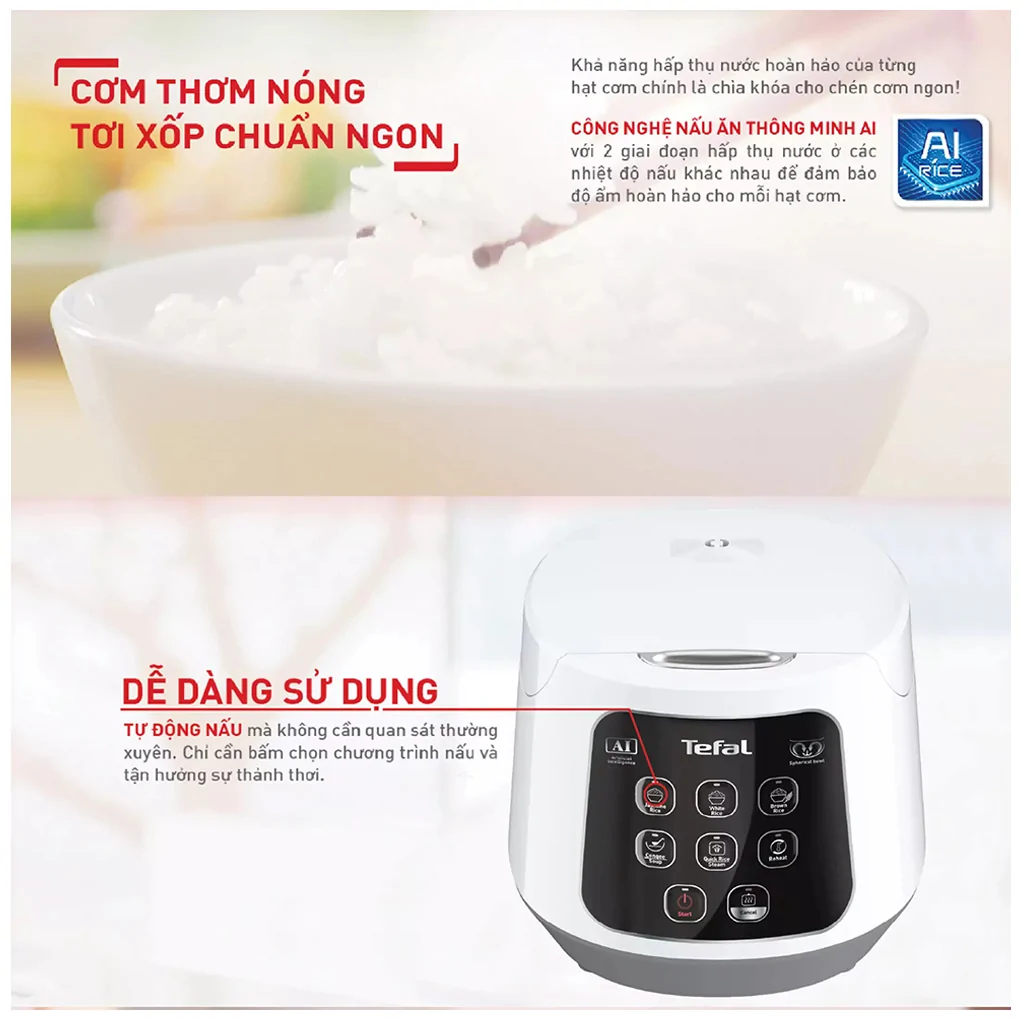 Nồi Cơm Điện Tử Tefal Easy Rice Compact RK730168 1 Lít 7