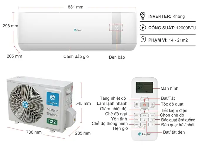 Máy lạnh Casper 1.5 Hp SC-12TL32 0