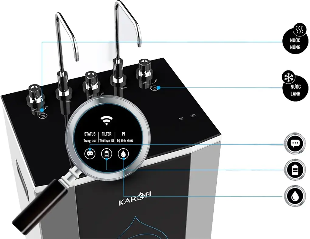 Máy lọc nước nóng lạnh Karofi KAD-C55 10 lõi 3