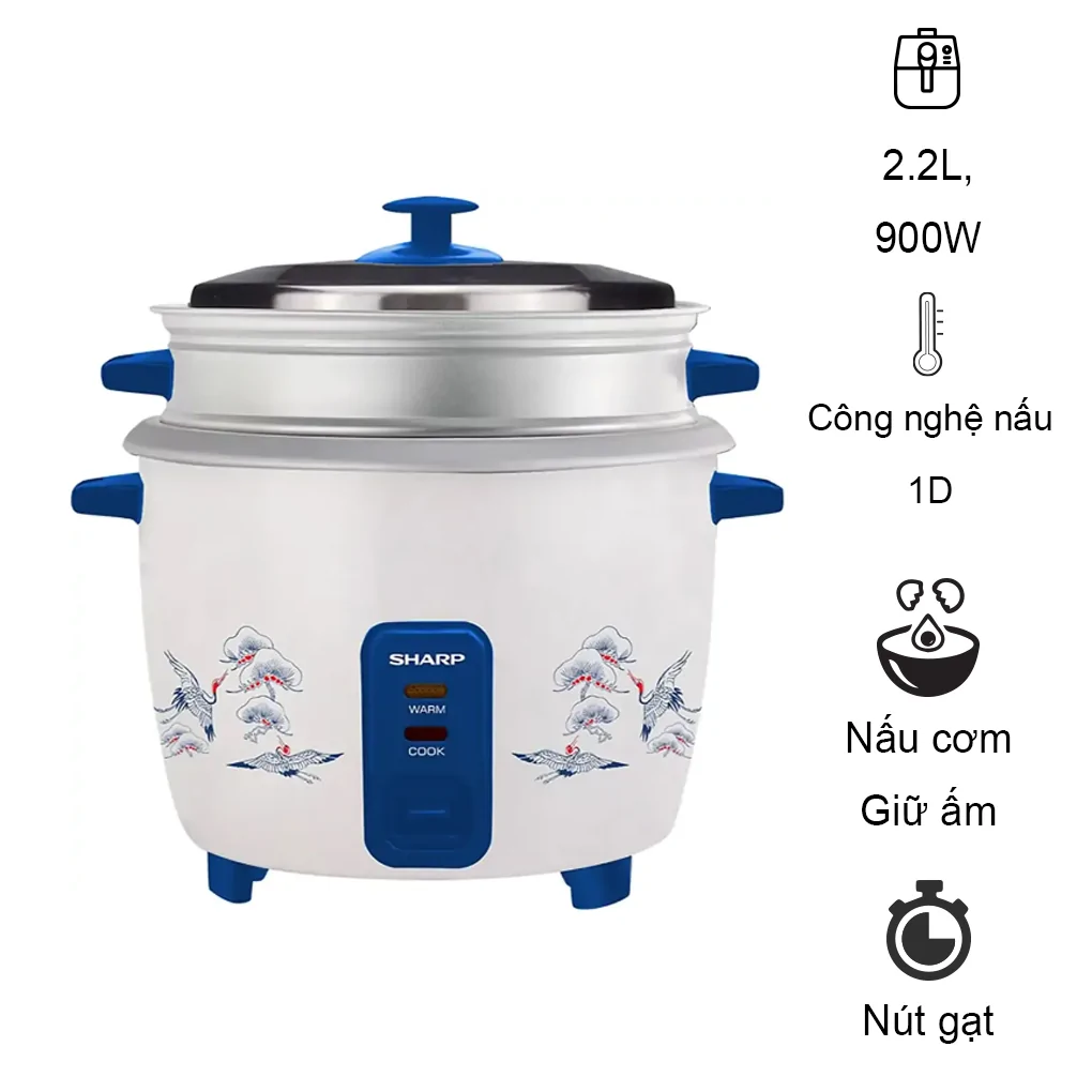 Nồi Cơm Điện Sharp KSH-D22SV-CR 2.2lít