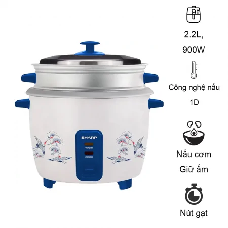 Nồi Cơm Điện Sharp KSH-D22SV-CR 2.2lít