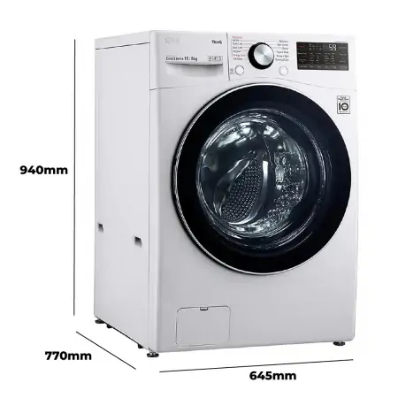 Máy Giặt Sấy LG Inverter 15/8 Kg F2515RTGW 11