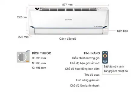 Máy lạnh Sharp Inverter 1.5 Hp AH-X12XEW 3