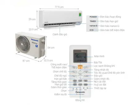 Máy lạnh Panasonic Inverter 1.5 Hp CU/CS-PU12WKH-8M 3