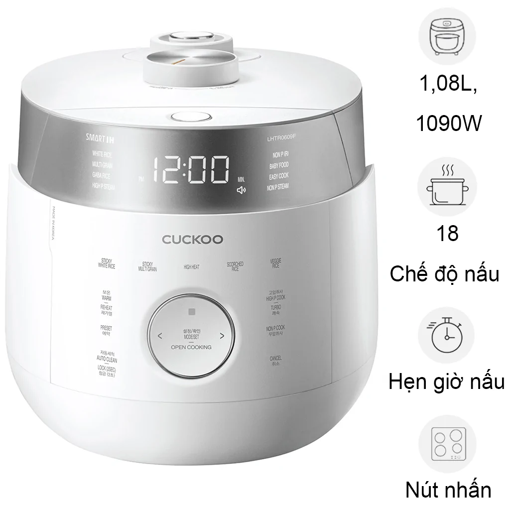 Nồi Cơm Cao Tần Áp Suất Kép Cuckoo CRP-LHTR0609F 1.08 Lít - Hàn Quốc