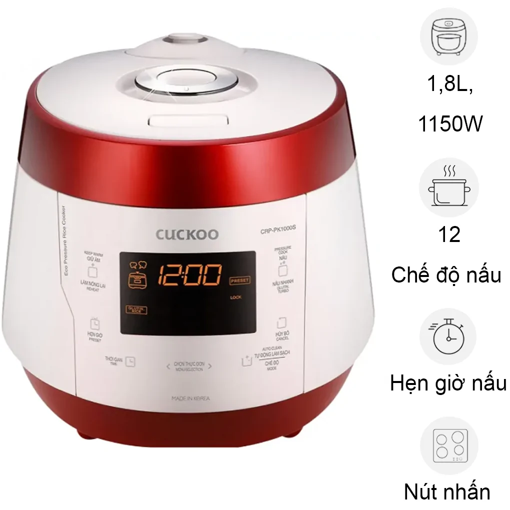 Nồi Cơm Điện Cuckoo CRP-PK1000S 1.8 Lít - Hàn Quốc