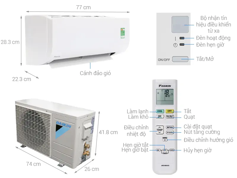 Máy lạnh Daikin 2.5 Hp FTC60NV1V/RC60NV1V 2