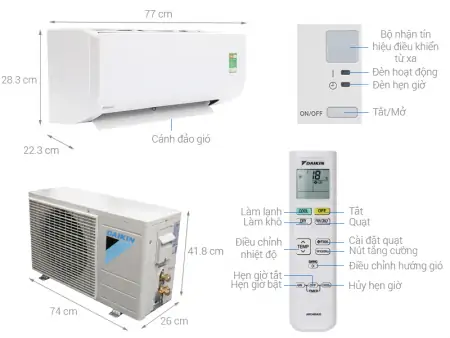 Máy lạnh Daikin 2.5 Hp FTC60NV1V/RC60NV1V 2