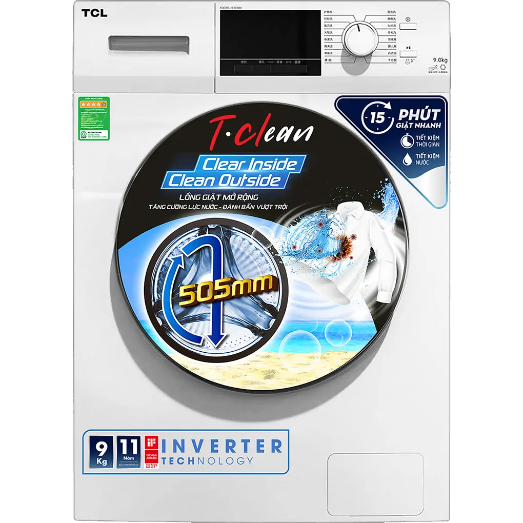 Máy Giặt TCL Inverter 9 Kg TWF90-M14303DA03