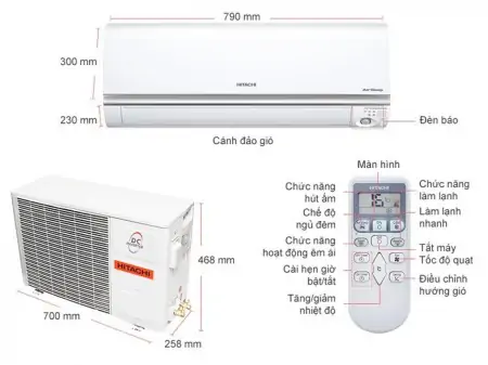 Máy lạnh Hitachi Inverter 1 Hp RAS-SD10CD/RAC-SX10CD (W) 0