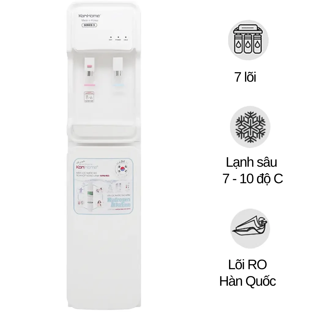 Máy lọc nước nóng lạnh Korihome WPK-903 7 lõi