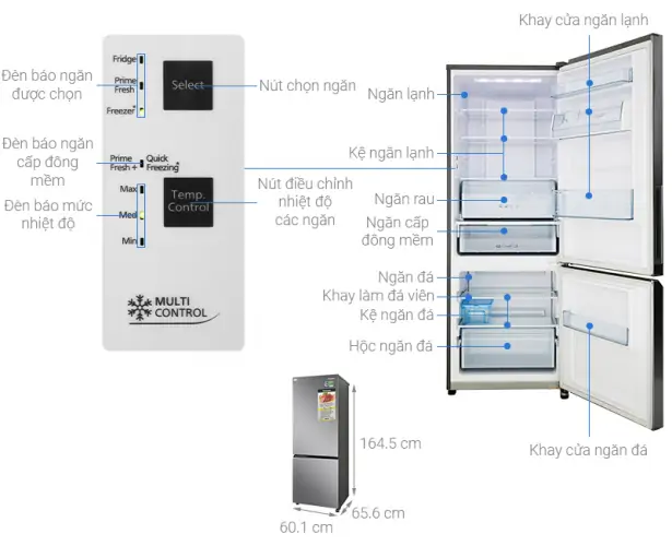 Tủ Lạnh Panasonic Inverter 290 Lít NR-BV320QSVN