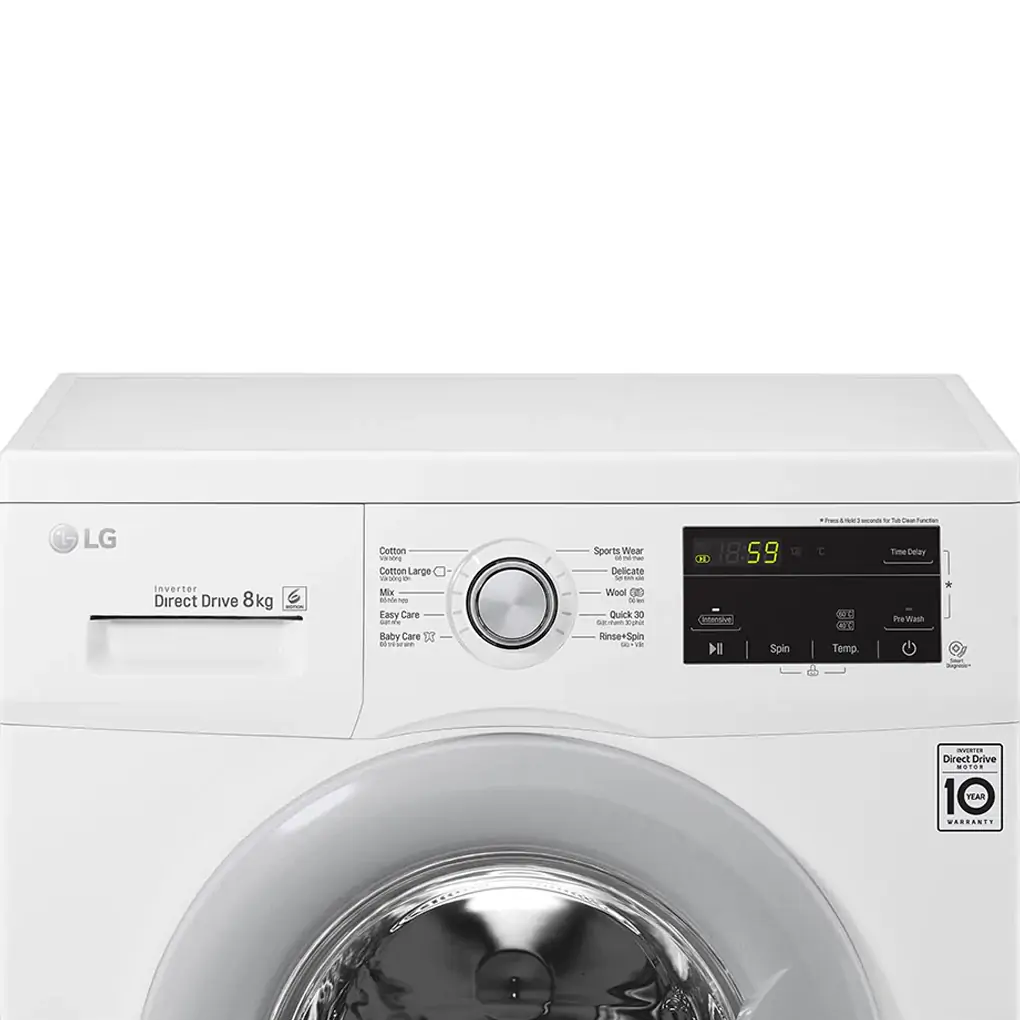 Máy Giặt LG Inverter 8 Kg FM1208N6W 8