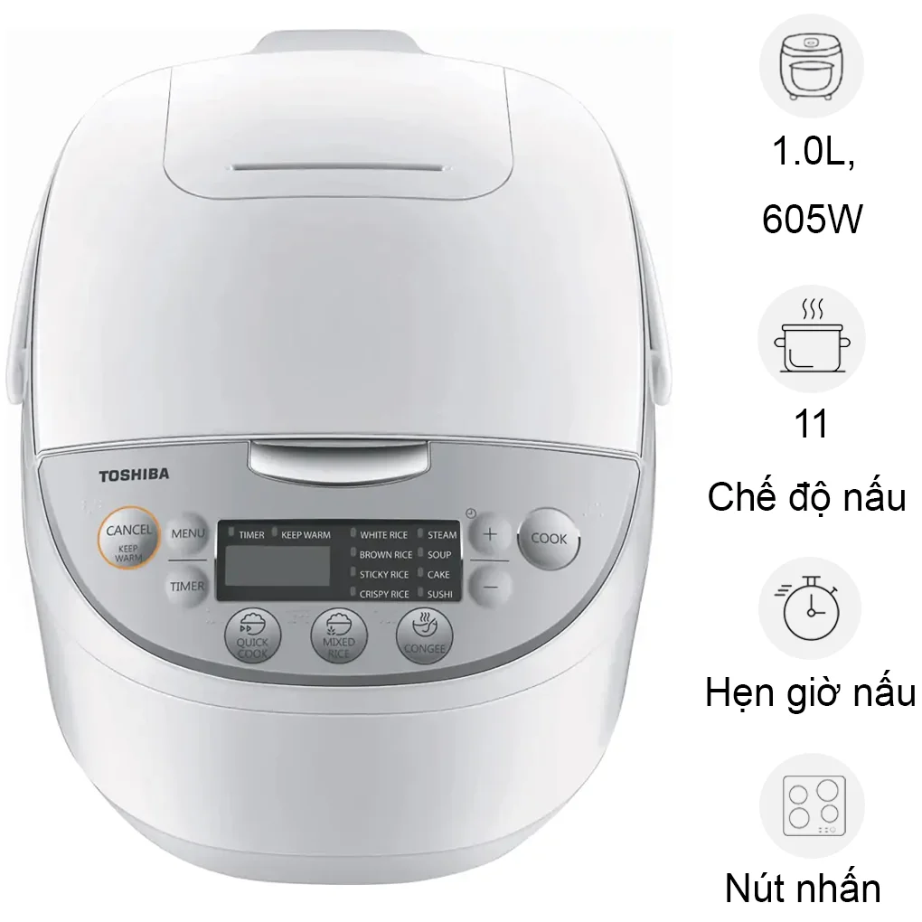 Nồi Cơm Điện Tử Toshiba RC-10DH2PV(W) 1 Lít