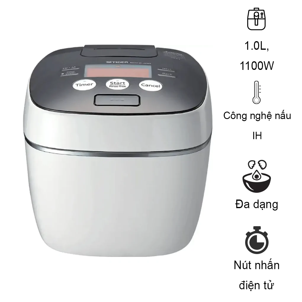Nồi Cơm Điện Tử Cao Tần Áp Suất Kép Tiger JPB-G10S 1 lít - Nhật Bản (Sản phẩm trưng bày)