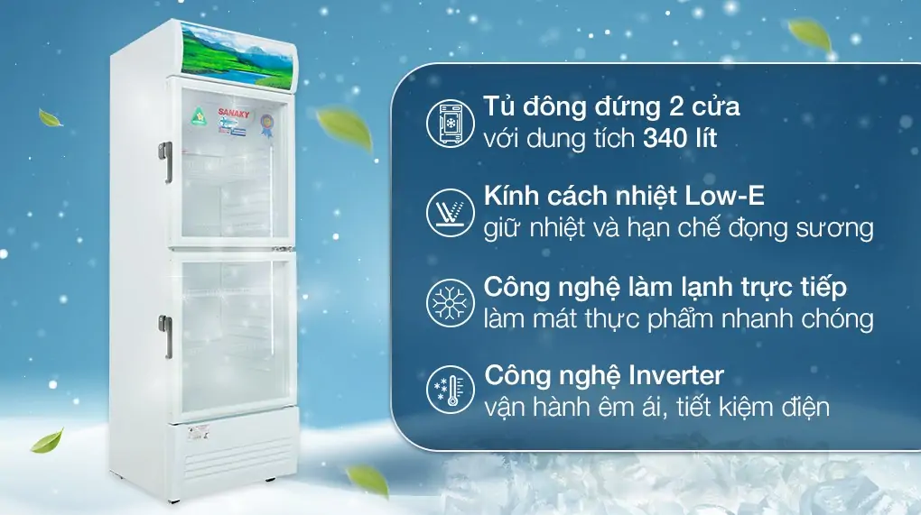 Tủ Mát Sanaky Inverter 340 Lít VH-408W3L 0