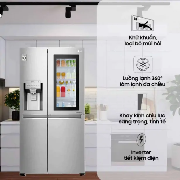 Tủ lạnh LG Inverter InstaView Door-in-Door 601 lít GR-X247JS. HÀNG TRƯNG  BÀY NEW BẢO HÀNH CHÍNH HÃNG | Shopee Việt Nam